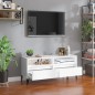 vidaXL Mueble de TV madera contrachapada blanco brillo 100x34,5x44,5cm vidaXL Mueble de TV madera contrachapada blanco brillo 100x34,5x44,5cm