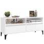 vidaXL Mueble de TV madera contrachapada blanco brillo 100x34,5x44,5cm vidaXL Mueble de TV madera contrachapada blanco brillo 100x34,5x44,5cm