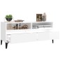 vidaXL Mueble de TV madera contrachapada blanco brillo 100x34,5x44,5cm vidaXL Mueble de TV madera contrachapada blanco brillo 100x34,5x44,5cm