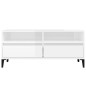 vidaXL Mueble de TV madera contrachapada blanco brillo 100x34,5x44,5cm vidaXL Mueble de TV madera contrachapada blanco brillo 100x34,5x44,5cm