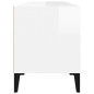 vidaXL Mueble de TV madera contrachapada blanco brillo 100x34,5x44,5cm vidaXL Mueble de TV madera contrachapada blanco brillo 100x34,5x44,5cm