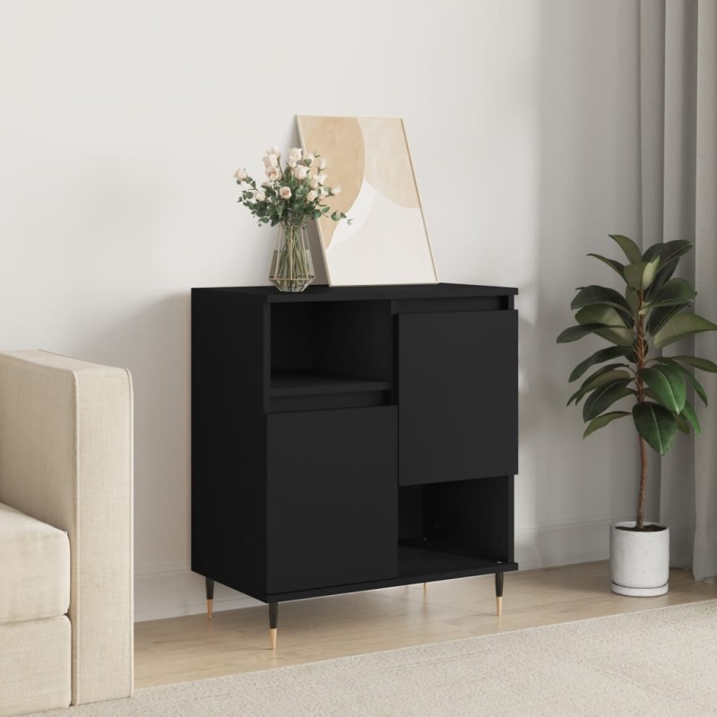 vidaXL Aparador de madera contrachapada negro 60x35x70 cm vidaXL Aparador de madera contrachapada negro 60x35x70 cm