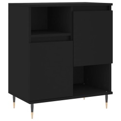 vidaXL Aparador de madera contrachapada negro 60x35x70 cm