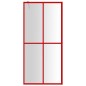 vidaXL Mampara puerta de ducha vidrio transparente ESG rojo 80x195 cm vidaXL Mampara puerta de ducha vidrio transparente ESG rojo 80x195 cm