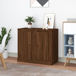 vidaXL Aparadores 2 uds madera color marrón roble 37,5x35,5x67,5 cm