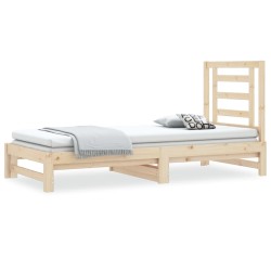 vidaXL Sofá cama extraíble madera maciza de pino 2x(90x190) cm