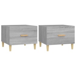 vidaXL Mesas de centro 2 uds madera ingeniería gris Sonoma 50x50x40 cm