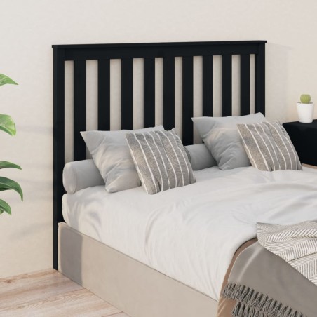 vidaXL Cabecero de cama madera maciza de pino negro 126x6x101 cm