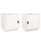 vidaXL Mesitas de noche 2 uds madera maciza pino blanco 40x34x45 cm vidaXL Mesitas de noche 2 uds madera maciza pino blanco 40x34x45 cm