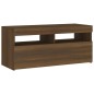vidaXL Mueble de TV con luces LED roble marrón 90x35x40 cm