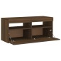vidaXL Mueble de TV con luces LED roble marrón 90x35x40 cm