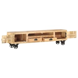 vidaXL Mueble de TV de madera maciza de mango 150x30x37 cm