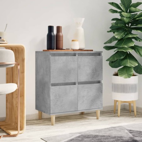 vidaXL Aparador de madera contrachapada gris hormigón 60x35x70 cm