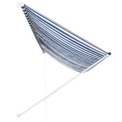 vidaXL Toldo retráctil 400x150 cm azul y blanco