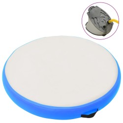 vidaXL Esterilla inflable de gimnasia y bomba PVC azul 100x100x10 cm