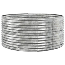 vidaXL Jardinera arriate acero recubrimiento polvo plata 140x140x68 cm