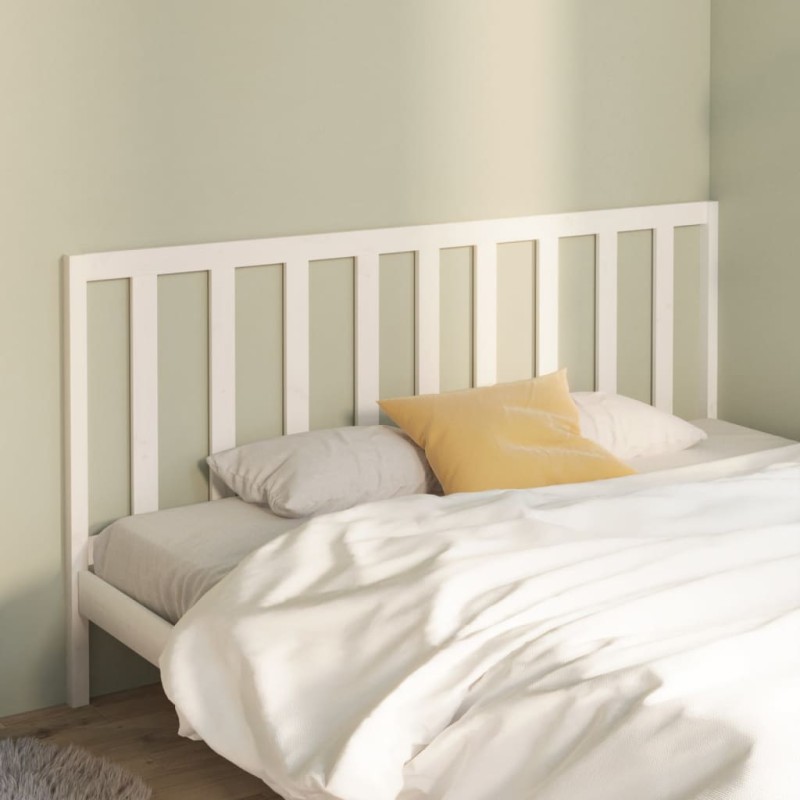 vidaXL Cabecero de cama madera maciza de pino blanco 206x4x100 cm vidaXL Cabecero de cama madera maciza de pino blanco 206x4x100 cm