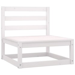 vidaXL Set de salón de jardín de 3 piezas blanco madera maciza de pino