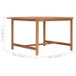 vidaXL Mesa de jardín de madera maciza de teca 150x150x75 cm vidaXL Mesa de jardín de madera maciza de teca 150x150x75 cm