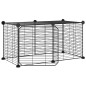 vidaXL Jaula para mascotas de 8 paneles con puerta acero negro 35x35cm vidaXL Jaula para mascotas de 8 paneles con puerta acero negro 35x35cm