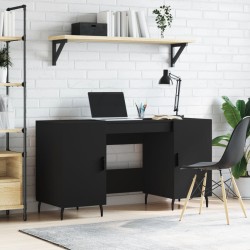 vidaXL Escritorio madera de ingeniería negro 140x50x75 cm