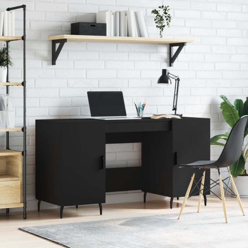 vidaXL Escritorio madera de ingeniería negro 140x50x75 cm vidaXL Escritorio madera de ingeniería negro 140x50x75 cm