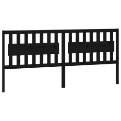 vidaXL Cabecero de cama madera maciza de pino negro 205,5x4x100 cm