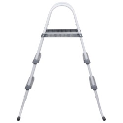 vidaXL Escalera de piscina acero gris 84 cm