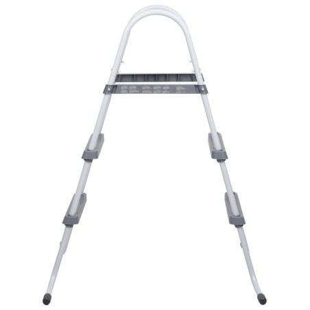 vidaXL Escalera de piscina acero gris 84 cm
