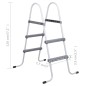 vidaXL Escalera de piscina acero gris 84 cm vidaXL Escalera de piscina acero gris 84 cm
