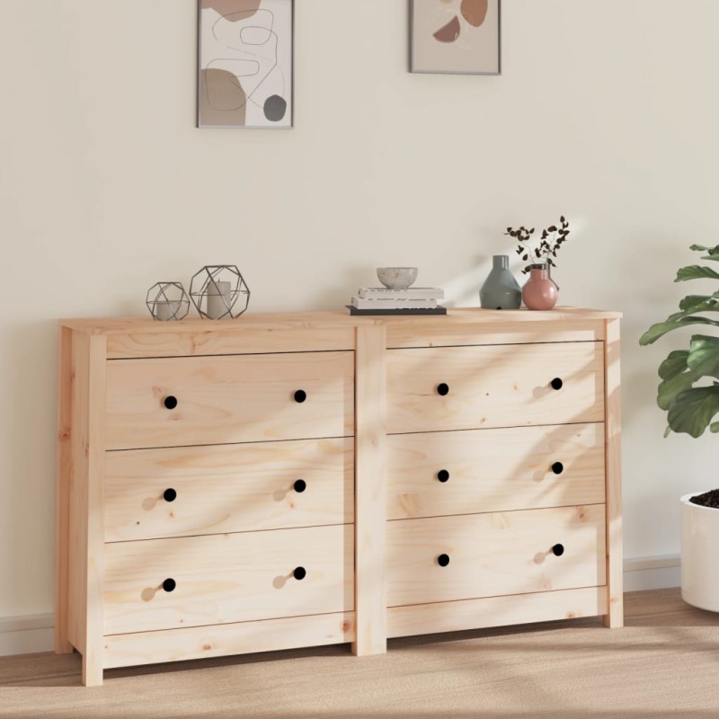 vidaXL Aparador de madera maciza de pino 140x35x80 cm vidaXL Aparador de madera maciza de pino 140x35x80 cm