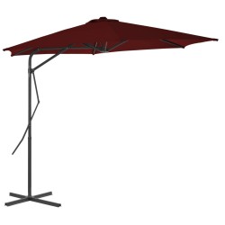 vidaXL Sombrilla de jardín con palo de acero rojo burdeos 300x230cm