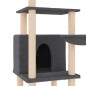 vidaXL Rascador para gatos con postes de sisal gris oscuro 132 cm vidaXL Rascador para gatos con postes de sisal gris oscuro 132 cm