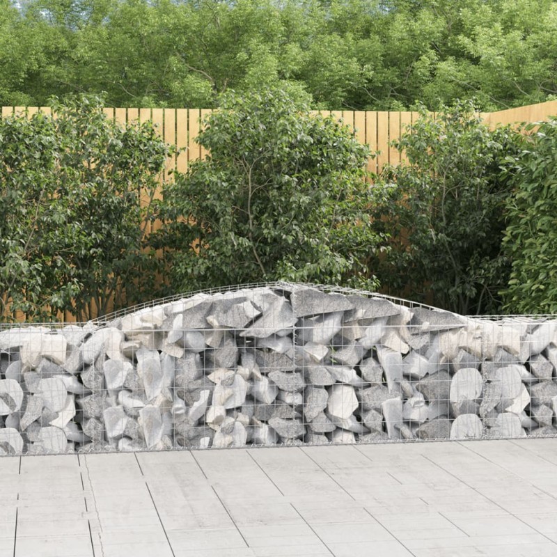 vidaXL Cesta de gaviones forma arco hierro galvanizado 400x50x60/80 cm vidaXL Cesta de gaviones forma arco hierro galvanizado 400x50x60/80 cm