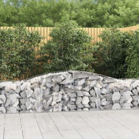 vidaXL Cesta de gaviones forma arco hierro galvanizado 400x50x60/80 cm