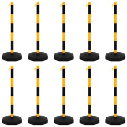 vidaXL Juego de barrera con postes y cadena plástico 10 m
