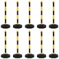 vidaXL Juego de barrera con postes y cadena plástico 10 m