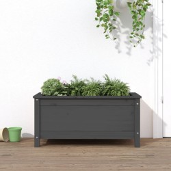 vidaXL Jardinera madera maciza de pino gris 82,5x40x39 cm
