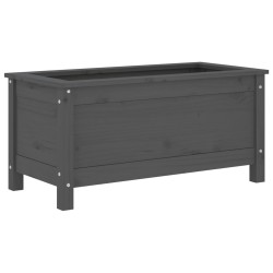 vidaXL Jardinera madera maciza de pino gris 82,5x40x39 cm