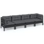 vidaXL Juego de muebles de jardín 4 pzas y cojines madera maciza pino vidaXL Juego de muebles de jardín 4 pzas y cojines madera maciza pino