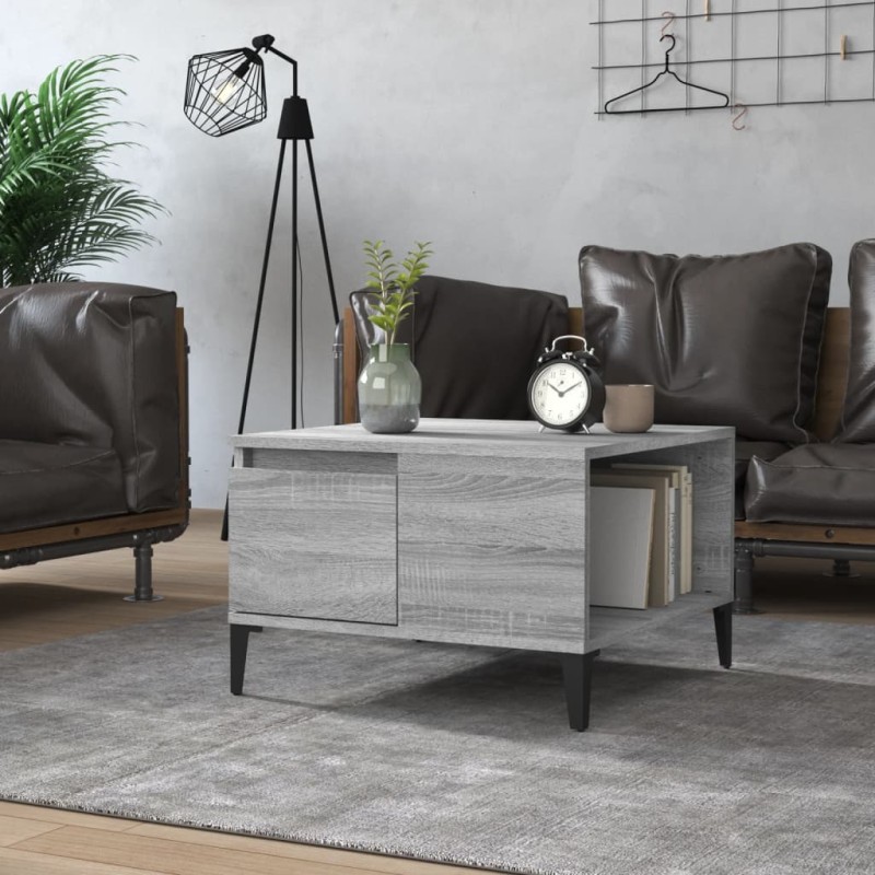 vidaXL Mesa de centro madera contrachapada gris Sonoma 55x55x36,5 cm vidaXL Mesa de centro madera contrachapada gris Sonoma 55x55x36,5 cm
