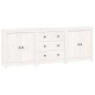 vidaXL Aparador de madera maciza de pino blanco 210x35x80 cm