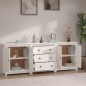 vidaXL Aparador de madera maciza de pino blanco 210x35x80 cm