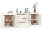 vidaXL Aparador de madera maciza de pino blanco 210x35x80 cm
