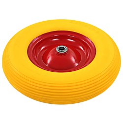 vidaXL Rueda de carretilla con eje macizo PU 4.00-8 390 mm