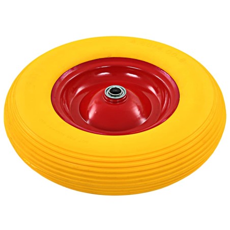 vidaXL Rueda de carretilla con eje macizo PU 4.00-8 390 mm