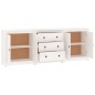 vidaXL Aparador de madera maciza de pino blanco 210x35x80 cm