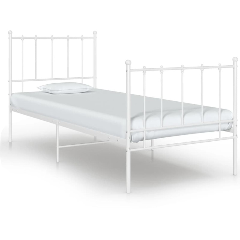 vidaXL Estructura de cama de metal blanco 90x200 cm vidaXL Estructura de cama de metal blanco 90x200 cm