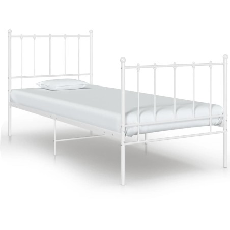 vidaXL Estructura de cama de metal blanco 90x200 cm