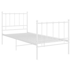 vidaXL Estructura de cama de metal blanco 90x200 cm